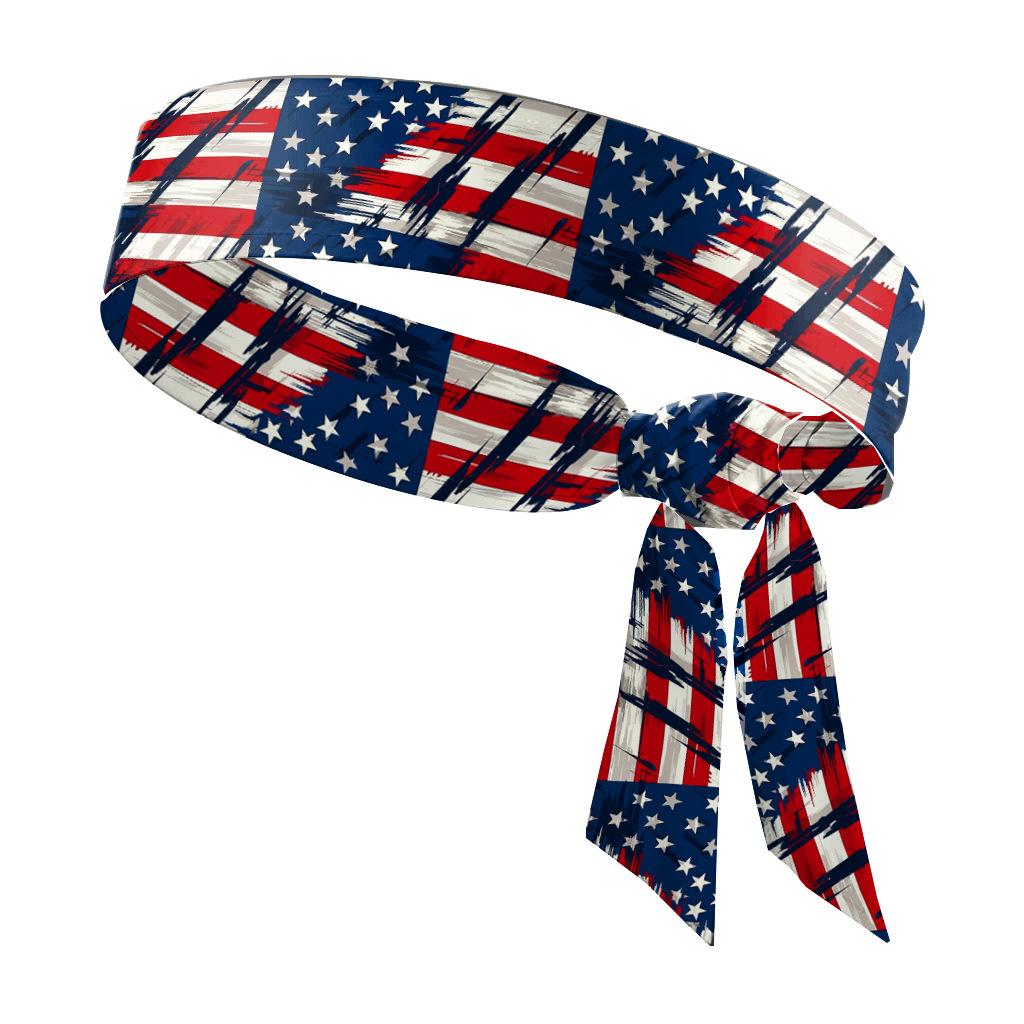 American Flag Independence Day Headband Sporty Elastic Headband, Women's Fashionable Crisscross Wide Headband Hair Accessory