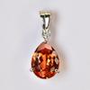 Orange Sapphire 925 Sterling Silver Pendant Certified 13 Ct Natural Gemstone