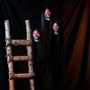 30PCS New Halloween Hanging Long Hair Ghost Skeleton LED Light-emitting Horror Skeleton Ghost Bar Haunted House Decoration Props
