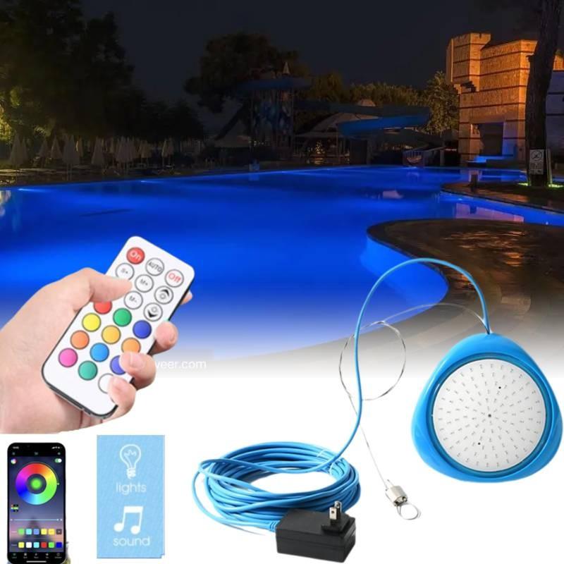 Vielseitige Bluetooth-App-gesteuerte LED-Poolleuchte mit beeindruckender Mehrfarbenbeleuchtung für jeden Pool