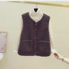 2023 Women's Korean-Style Imitation Lambskin Vest - New Autumn/Winter All-Match Waistcoat