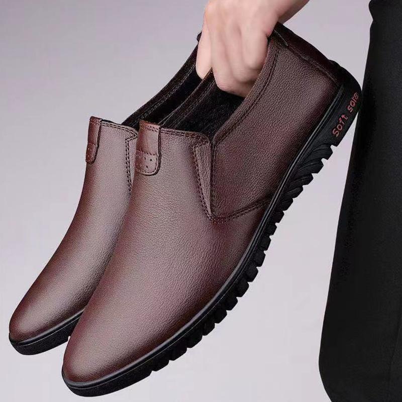 

Модные мужские повседневные деловые кожаные туфли Модные оксфорды с мягкой подошвой Мужские свадебные деловые туфли для офиса Обувь без застежек на плоской подошве 39 коричневый