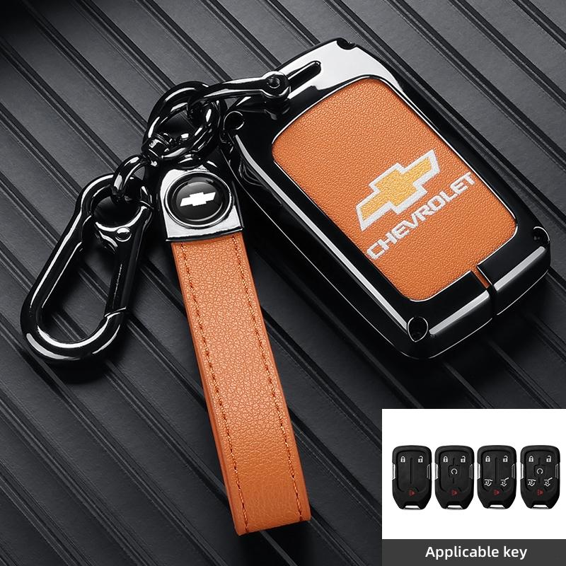 Alloy LeatherCar Key Case Cover for Chevrolet Onix Equino Orlando Cruze Spark Sonic Camaro Volt Bolt Trax Malibu Blazer Traverse