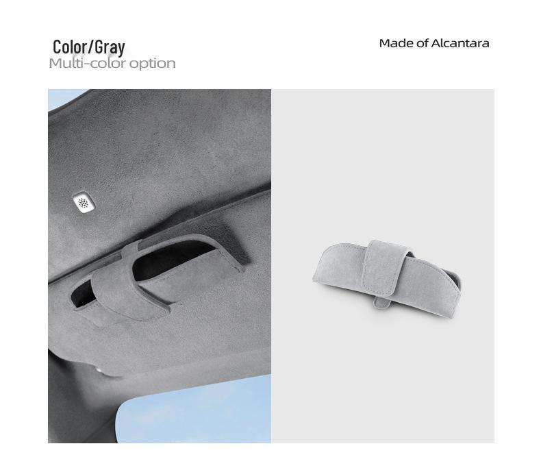 Car Sun Visor Suede Sunglasses Storage Box Clip