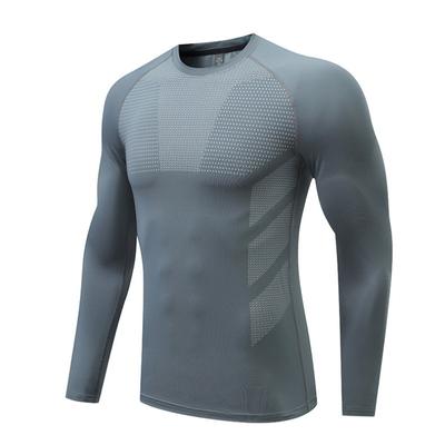 Spring  Long Sleeve Quick Drying Clothes for Men Elastic Tight Clothes Thin Sports  Fitness Top