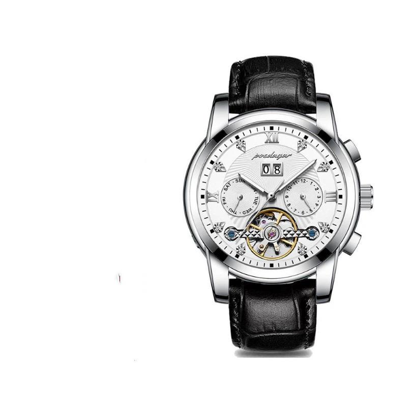 Top Brand New Men's Watch Automatic Mechanical Watch Tourbillon Waterproof Luminous Calendar Watch