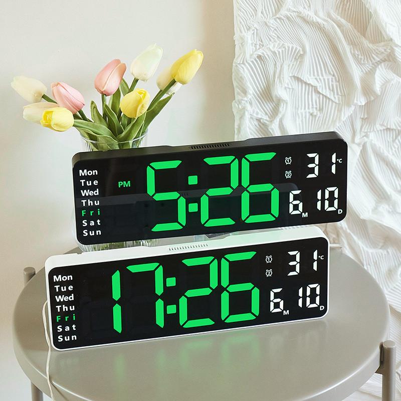 Modern Minimalist Digital Wall Clock With Led Display And Date For Living Room Decor