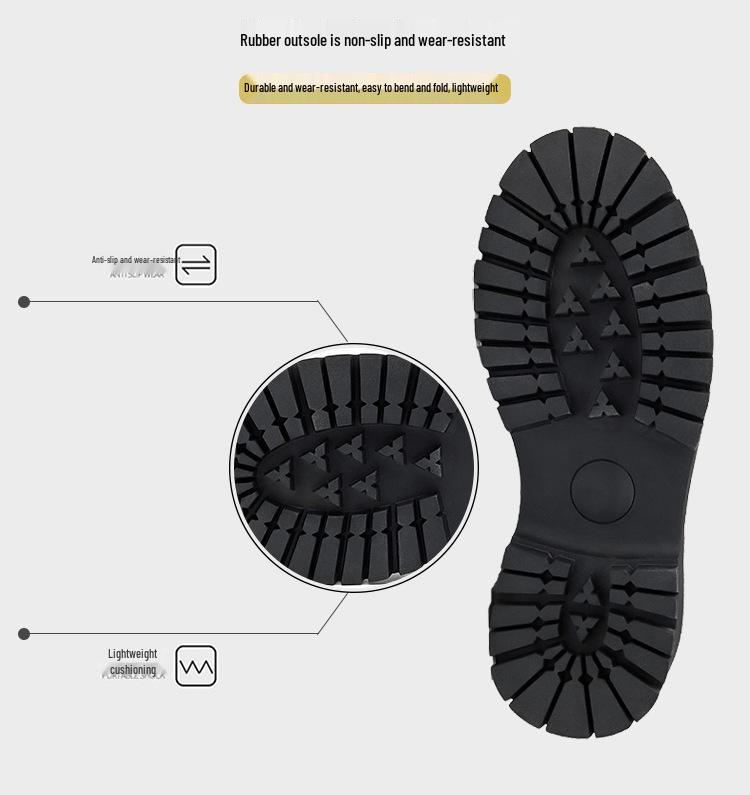 Men's Cross-Border Thick-Soled Leather Loafers - Big Toe Slip-On, Plus Size, Fashion Platform Shoes