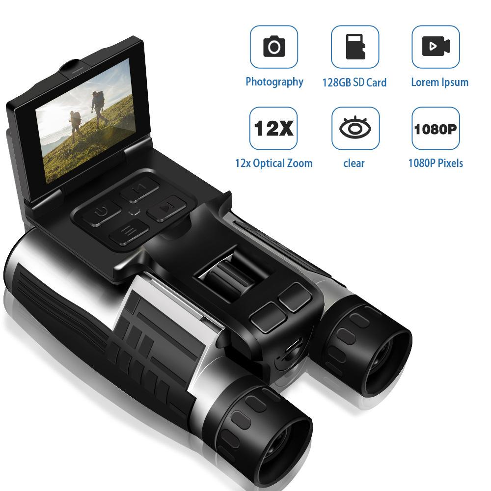 Digital Binoculars Outdoor Camping Telescope 12x32 Video Photo Recorder with 2.4 Inch LCD Display