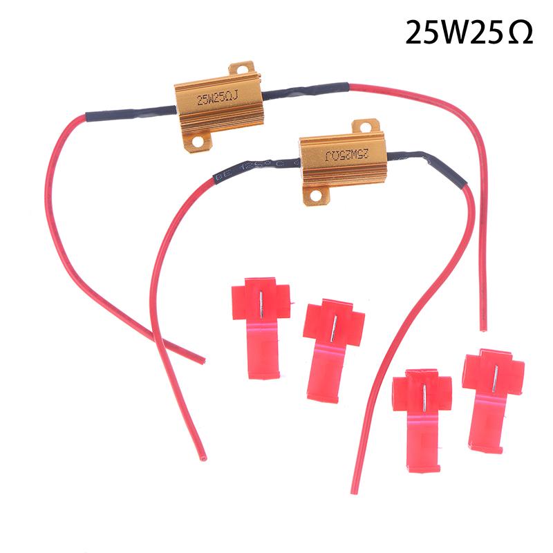 2Sets Car LED Canbus Decoder - 10/25/50W 6/8/25/39Ohm Load Resistors for Auto Turn Signal Lantern & License Plate Lamp