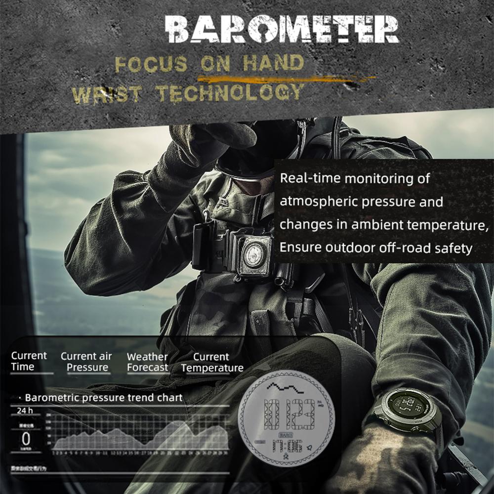 Men S Outdoor Sports Digital Watch Compass Altimeter Barometer 50m Waterproof Watch