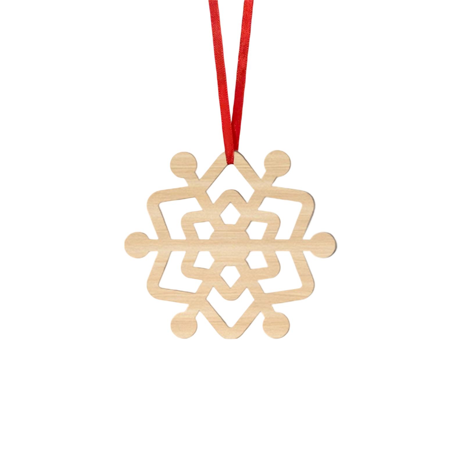 

Christmas Snowflake Wood Chip Decoration 2D Wooden Pendant One Size