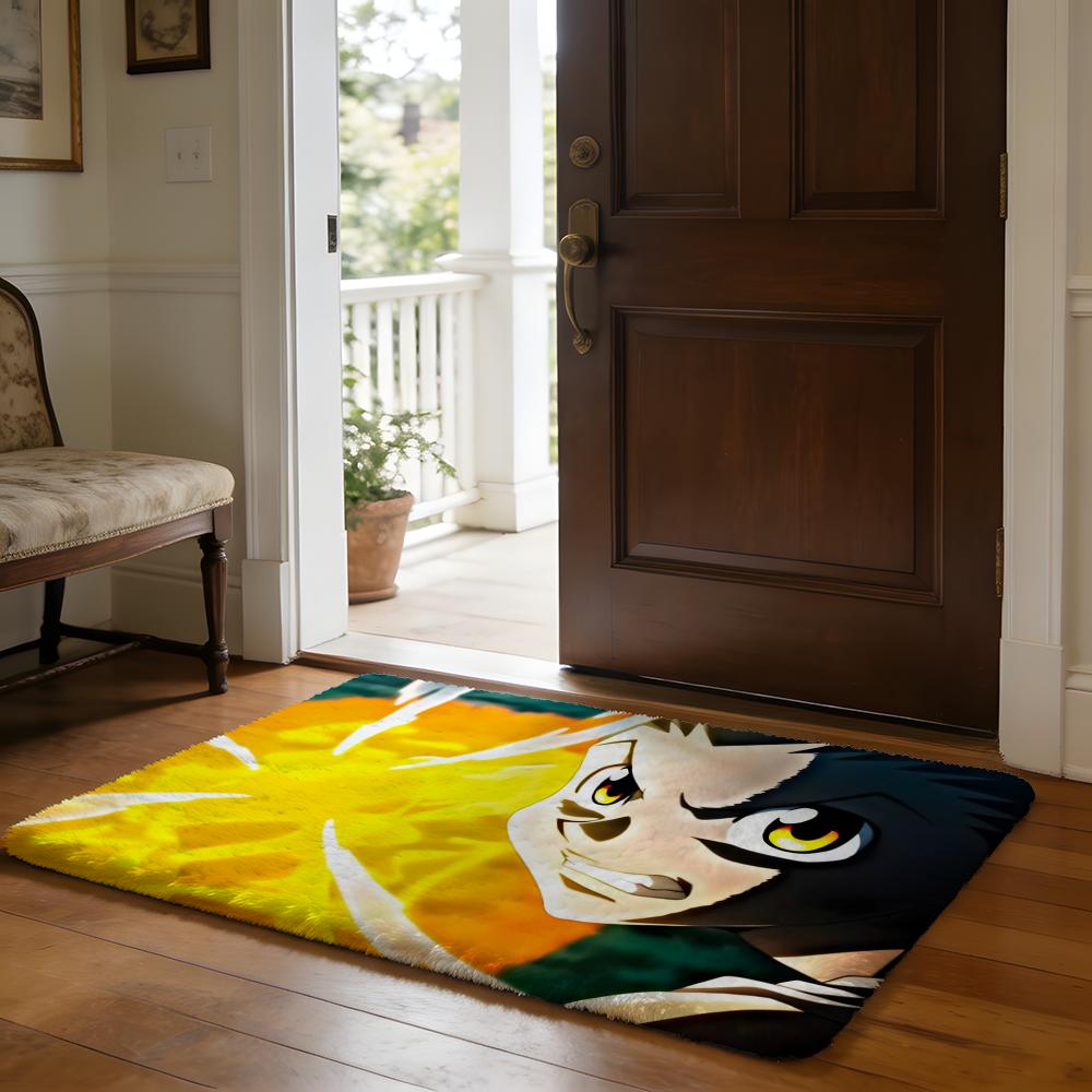 HHunter And HHunter Anime Floor Mat Soft Flannel Absorbent Mat Non-Slip Rug Home Bedroom Bathroom