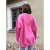 Jesień Zima Okrągły Dekolt Jednolity Kolor Casualowa Moda Bluza Damska Luźna Pasująca do Wszystkiego Pulower Top