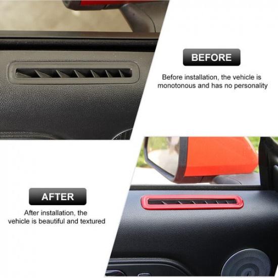 Interior Door Air Outlet Vent Frame Trim For Ford Mustang 2015- Bright Red