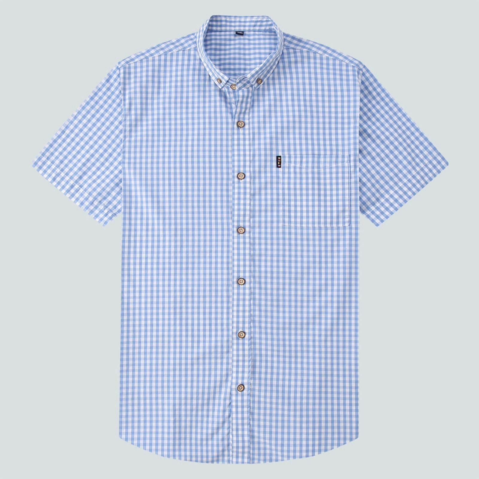 

Мужская и женская рубашка с короткими рукавами, модная повседневная рубашка в клетку XXXXL