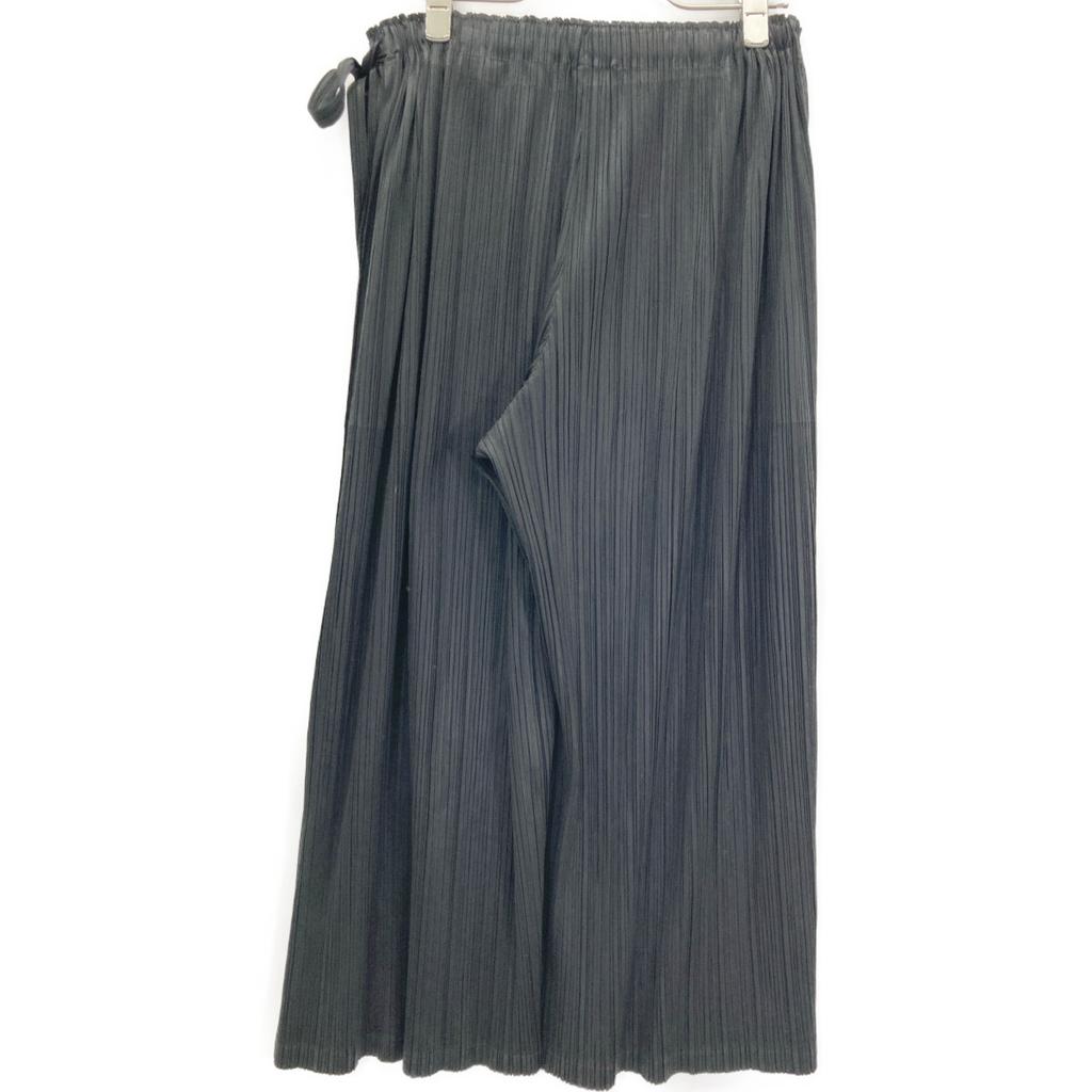 PLEATS PLEASE PP73-JF573 17AW Black Pleated Wide Wrap Pants Bottoms 3 blackUsed