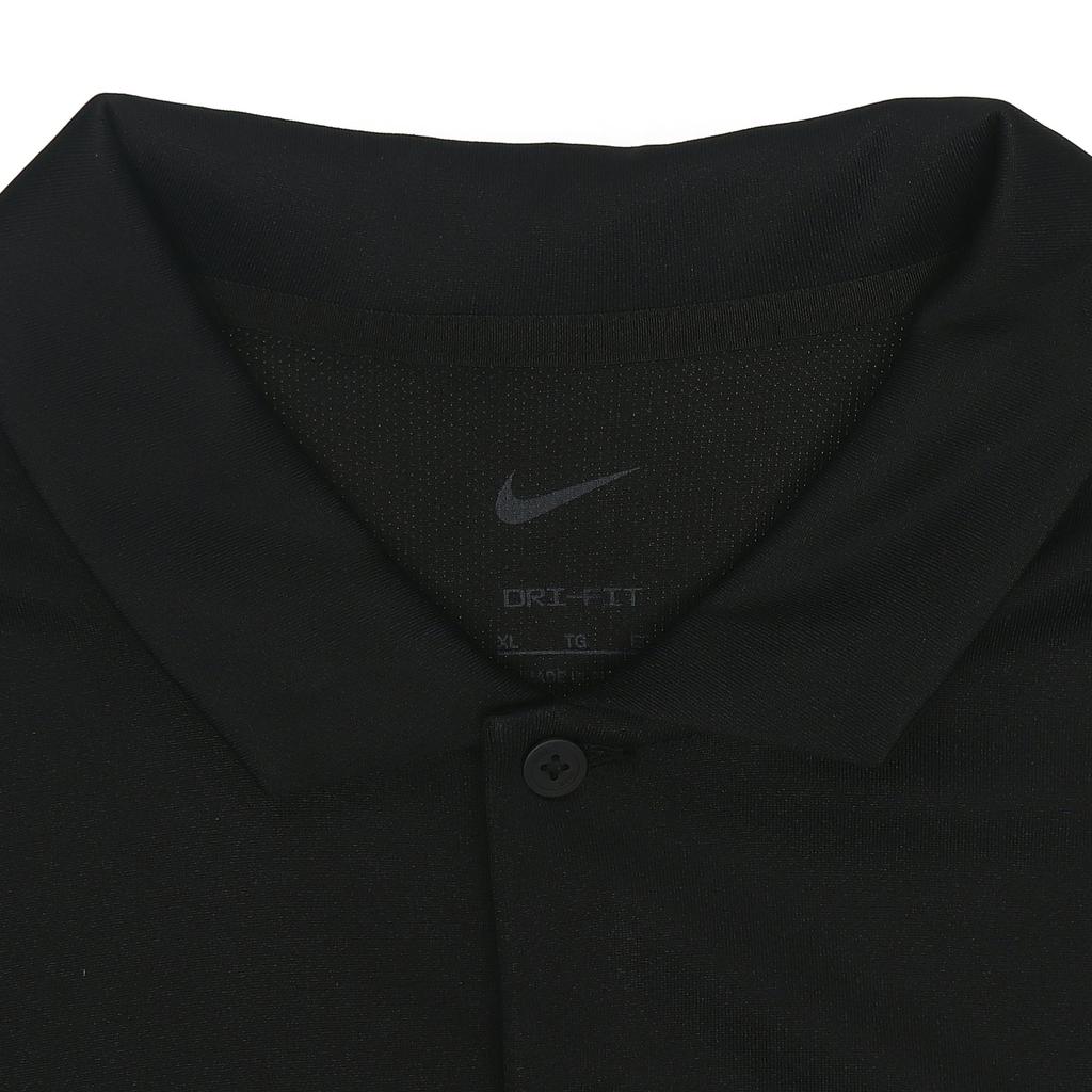 Nike Solid Color Buttoned Short Sleeve Polo Shirt Men Tops Black DH0858-010