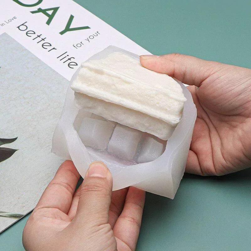 Handmade Diy Creative Waffle Silicone Mold Cookie DIY Chocolate Candy Flipping Molds Baking Cake Decor Candle Soap Moulds