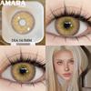 AMARA Schwarzfarbene Kontaktlinsen für Augen Braun Große Farbkontaktlinse Graue Kontaktlinse Natürlich gefärbte Pupillen softlenses Jährlich