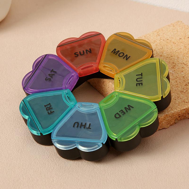 7 Day Round Eco-friendly Pill Box Portable Travel Vitamin Medicine Container Organizer for Gift Giving