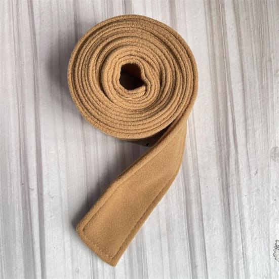 Women Belt Brushed Plush Long Enough Wear-resistant Solid Color Elastic Decorate Accessory Faux Woolen Coat Corset Double-Sided Waist Belt