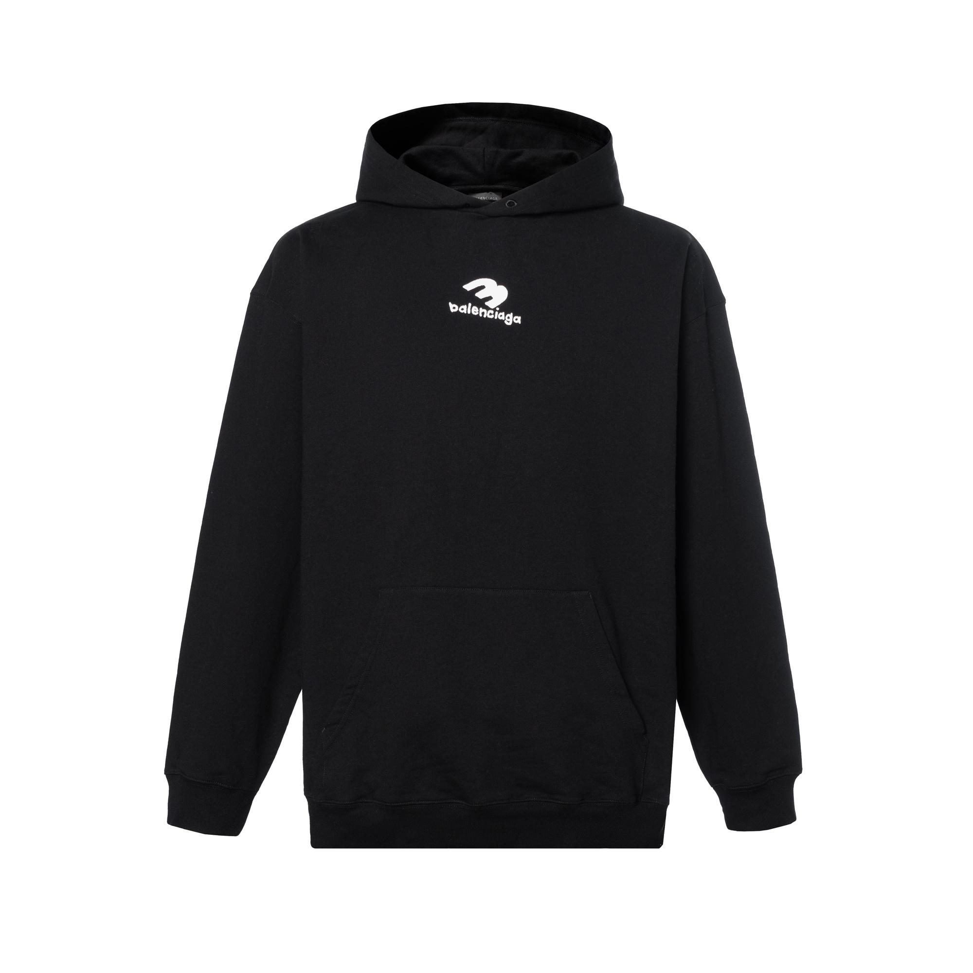 Balenciaga New Logo Popover Hoodie `Black