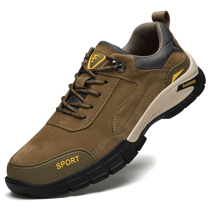 Fashion Suede Leather Men Hiking Shoes Outdoor Trail Trekking Sneakers Men Non-slip Breathable Climbing Shoes Men Mountain Sports Shoes