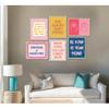 6Pcs Pink Blue Mental Health Wall Art Boho Therapy Office Wall Decor Motivational Psychology Painting Pirational Positive Quotes Poster Prints for