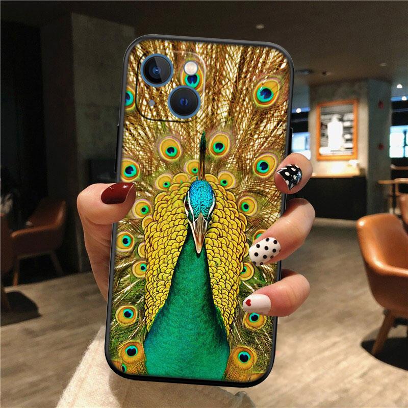 IK53 Pfauenfeder Muschel Handyhülle für Samsung Galaxy Note 10 20 S23 S24 S25 Ultra FE Plus Edge Lite A02S A35 A07 A17