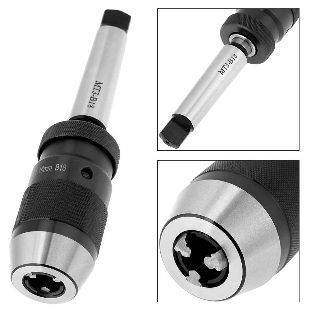 1-16mm Capacitate 45# Mandrină de burghiu cu strung fără cheie din oțel cu autostrângere cu arbore conic MT3-B18