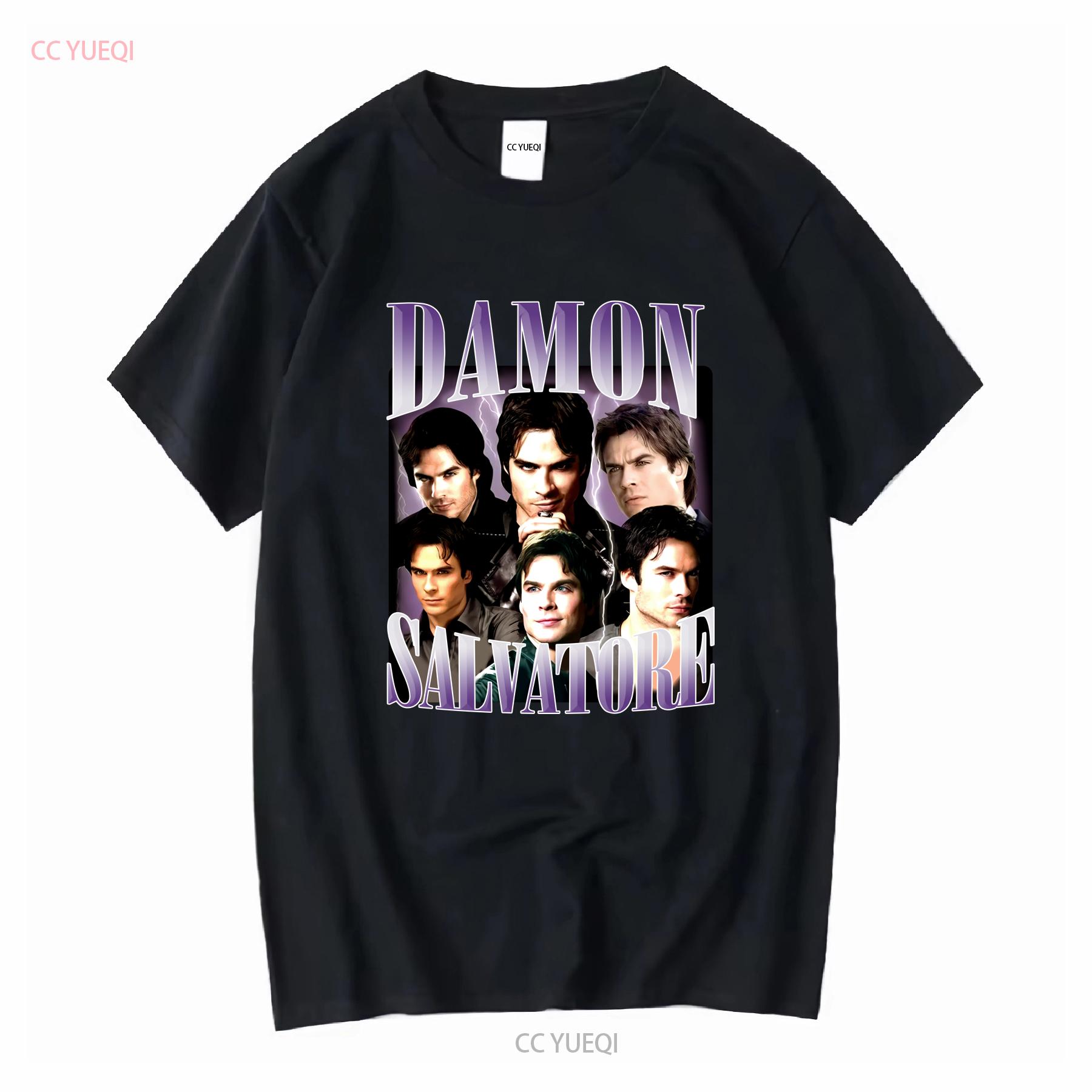 

Damon Salvatore T Shirt 90S Vampire Vintage Bootleg Style long or short sleeves vintage Washed Soft Versatile Stylish 4XL
