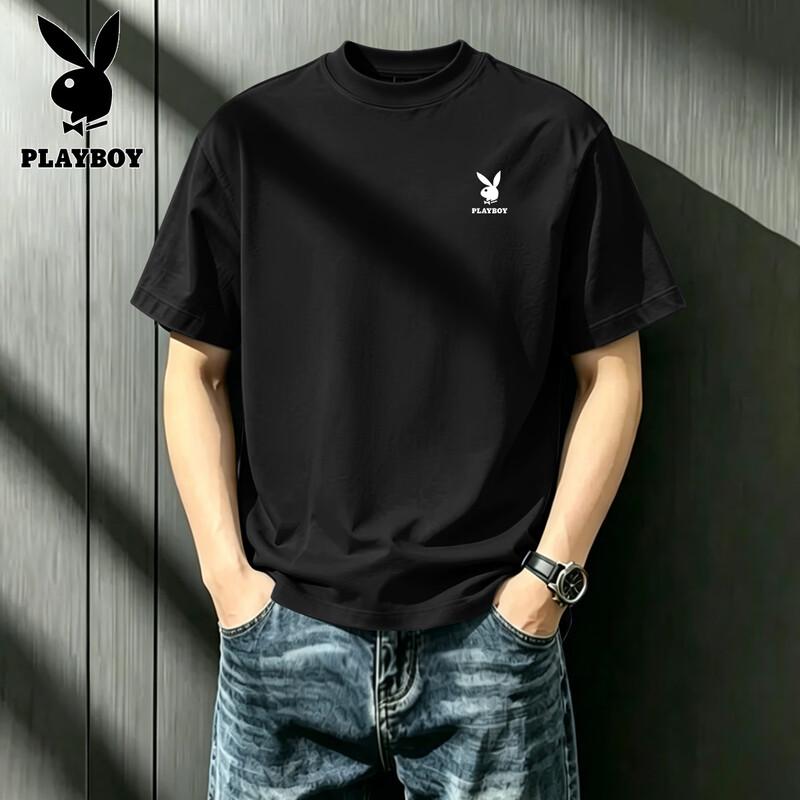 PLAYBOY Men's 2026 Summer Pure Cotton Short Sleeve T-Shirt