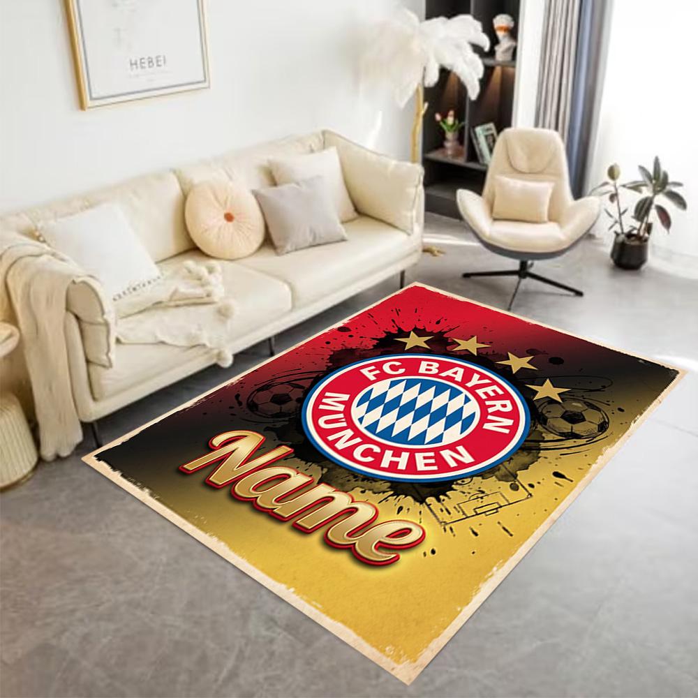 Bayern Munich Soccer Poster Carpet Design for Playrooms Study Room Dining Room Entryway Anti-slip Rug Anime Office Decor Best for Christmas