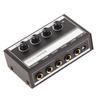 4?Channel Line Mixer Mini Metal Ultra Low Noise Hub Microphone Audio Equipment MH400US Plug 110V