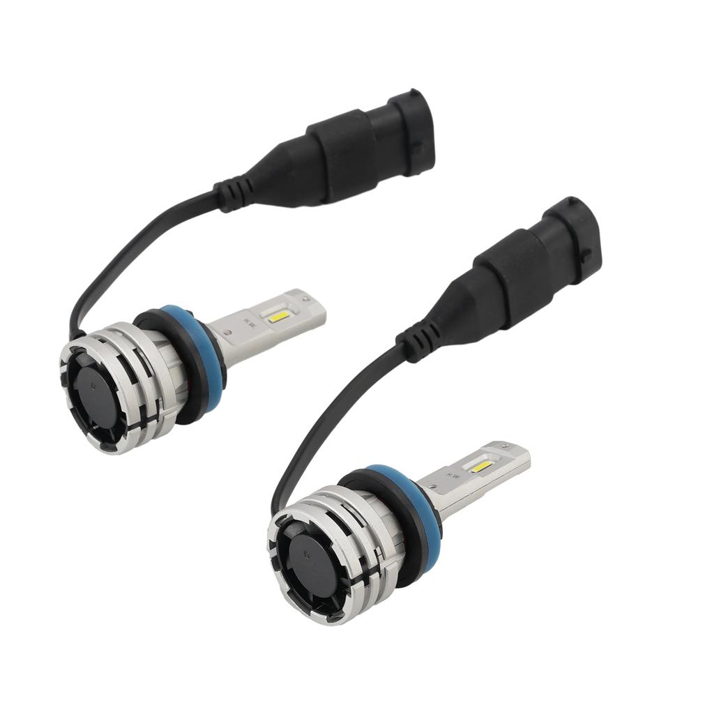 LED Headlight Bulb Kit Hi/Low Beam H8 H9 H11 12V 24W 6500K Fan Cooling For HELLA