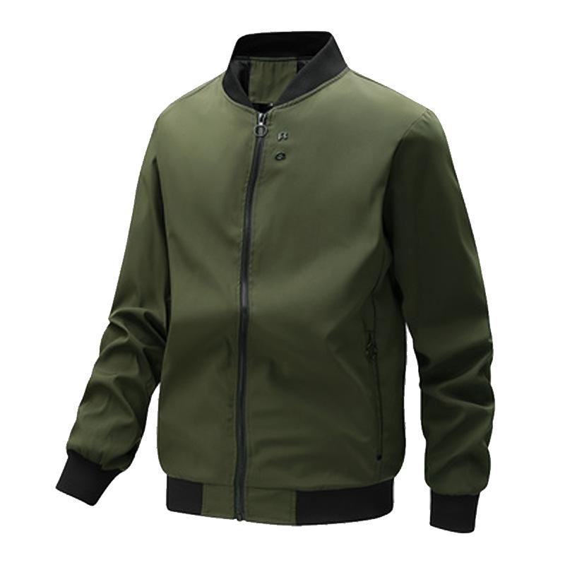 Men S British Style Stand Collar Baseball Jacket Casual Coat