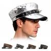 Elegant PU Leather Beret Hat with Rivet Studded Hat Belt for Fashion Comfortable Wear for Autumn Winter Punk Headwear