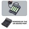 USB Battery Charger for 1.2V Double/Triple A Battery 4Independent Charging Slots Advanced Circuitry for Safe Charging