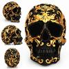 1Pcs BlackSkull Head Golden Carving Horror Home Table Decorative Craft Human Horror ResinSkullBone Skeletons Halloween Decoration