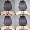 European and American Fashion Bob Wig, Purple Gradient Short Straight High-Temperature Fiber Hairpiece