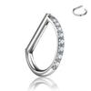 CZ 16G Septum Ring D Shape Body Piercing Jewelry Nose Ring Hoop  Conch Helix Piercing
