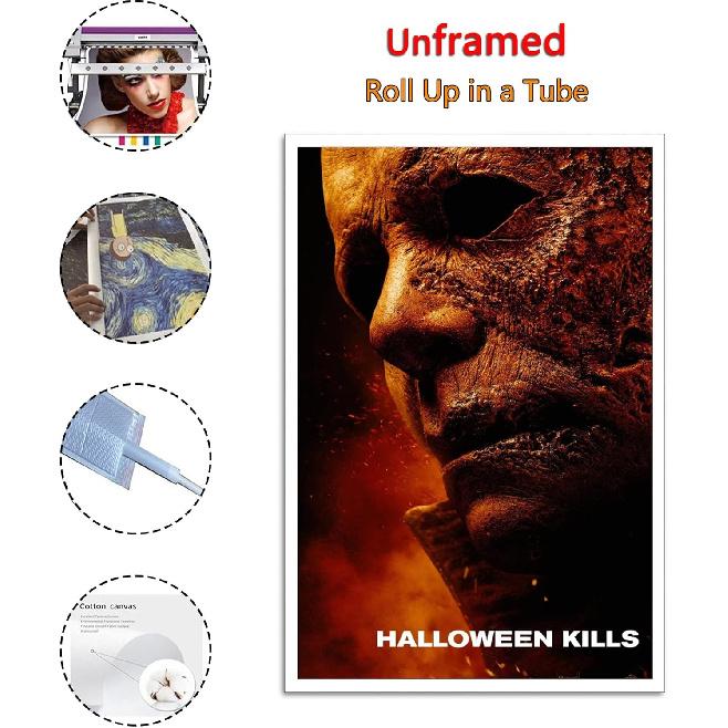 

BNE Halloween Kills Movie Horror Film Canvas Art Poster And Wall Art Picture Print Modern Family Bedroom Decor Posters 12x18inch(30x45cm)