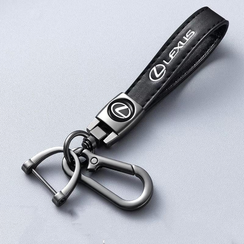 Leather Car Keychain Horseshoe Buckle Key Ring Pendant Gift For Lexus ES300 RX330 RX300 GS300 IS250 IS200 CT200h NX RX Accessory