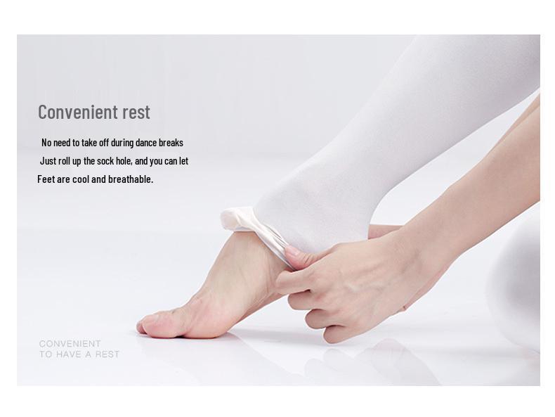 Șosete de Balet Peste Genunchi pentru Fete - Colanți Subțiri de Vară Albi cu Găuri