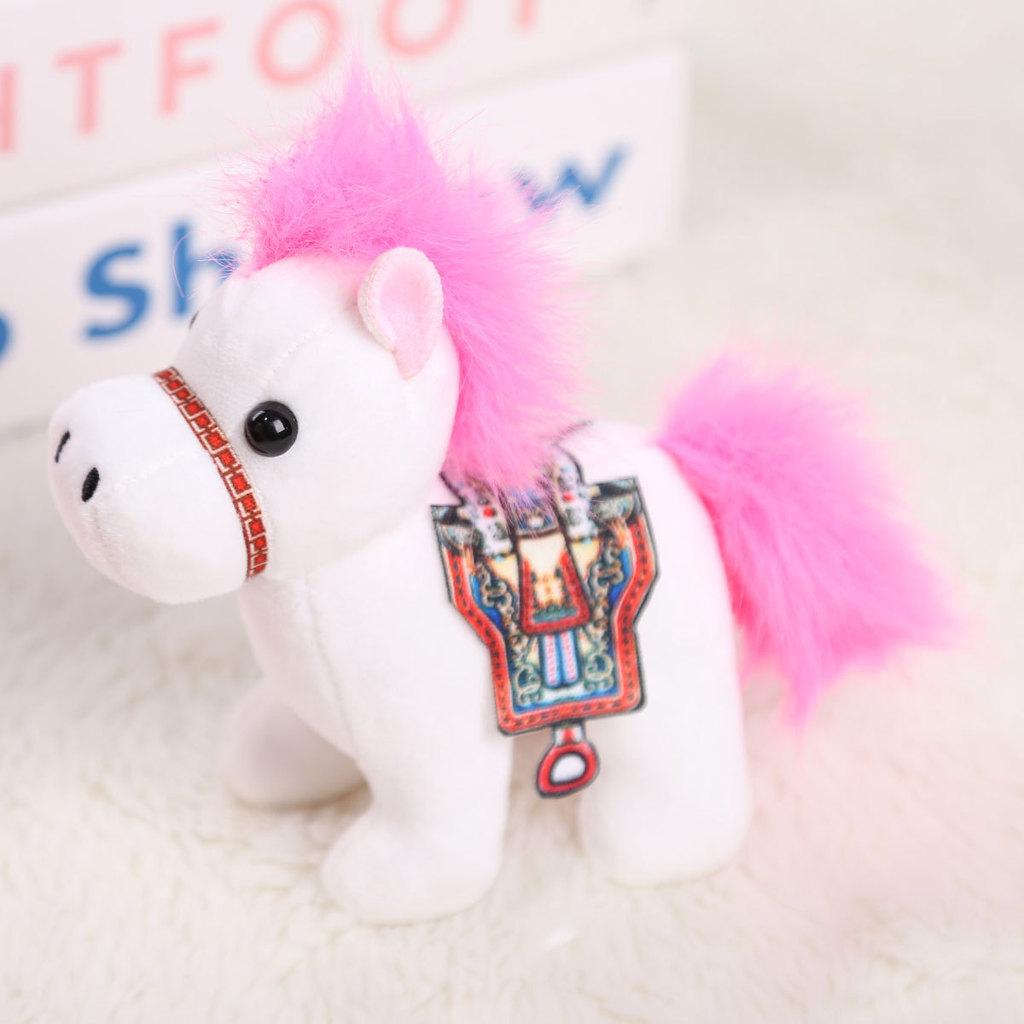Plush Pony Keychain With Cotton Filling For Girls Backpack Decor 10cm белый