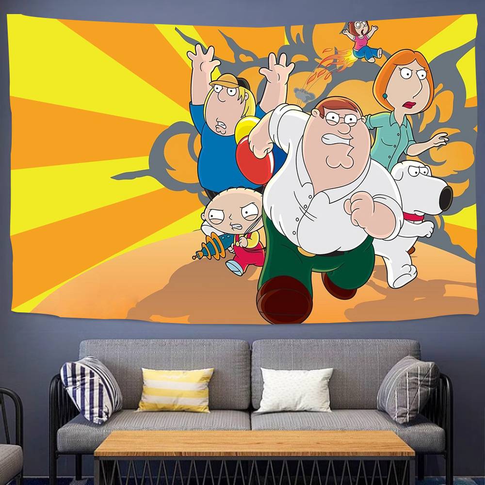 Vintage American Cartoon Family Banner Backdrop Decoration Party Photography Background