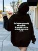With Attitude Defining Back Print Soft Grey Loose Warm Coat White Text Lettering My Pers250G Heavyweight Pullover with Pocket Adju