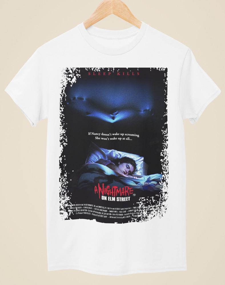 A Nightmare on Elm Street - Movie Poster Inspired Unisex White T-Shirt Unisex T-Shirt S