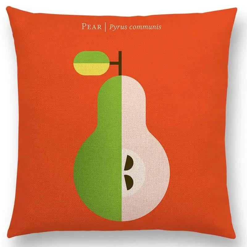 Urocze Owoce Warzywa Poszewka na Poduszkę Cytryna Ananas Awokado Jeżyna Cebula Burak Ogórek Poszewka na Poduszkę Ozdobną na Sofę